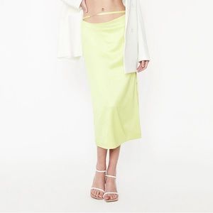 NWT- BARDOT Atlanta Low Rise Midi Skirt In Lime
